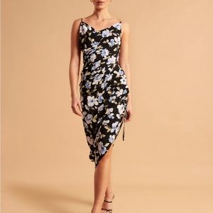 NWT Abercrombie Asymmetrical Cinched Midi Dress